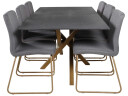 Venture Design Piazza & Mace spisegruppe Grå/grå 6 st stoler & bord 180 x 90 cm