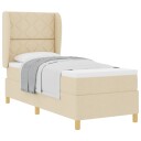  Box Spring Seng med Madrass Krem 80x200 cm Stoff