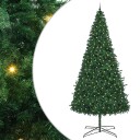  Juletre med dekorative strenglys grønn 400 cm PVC