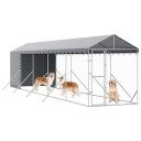 Vidaxl Utendørs Hundekennel Sølv 2X10X2.5 M Galvanisert Stål