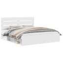  Sengestamme med hodegjerde Hvit 180 x 200 cm Massiv furu