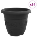 vidaXL Rund Blomsterpotte 24 stk. Svart Ø 30 x 25 cm Plast