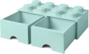 LEGO Storage Brick Drawer 8 stor oppbevaringskloss med 2 skuffer 50 x 25 cm aqua