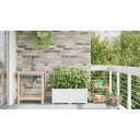  Hageplantere med Vanning System 2 stk Hvit