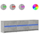  TV-benk med LED betonggrå 180x34x50 cm konstruert tre
