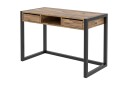 Skrivebord Shatz 115 cm med Oppbevaring Skuffer + Hylle   Tre/Natur/Svart