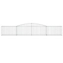 vidaXL Gabionkurver buede 7 stk 400x50x60/80 cm galvanisert jern