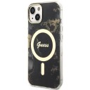 Guess Hardcase til iPhone 14 Plus 6,7" med MagSafe - Golden Marble Svart