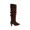 ALOHAS Kalila Suede Brown Leather Boots   CHOCOLATE BROWN   41