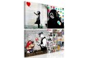 Tavle Banksy Collage 4 Parts 60X60 Artgeist sp. z o. o.
