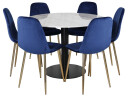 Venture Design Estelle & Polar spisegruppe Hvit/blå 6 st stoler & bord 106 cm