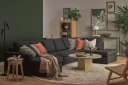 Crazy 5 seters Høyrevendt U formet X Large Sofa med Divan og Sjeselong i Stoff   Antrasitt