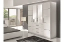 Escaldes Stor Garderobe med Speil 196 cm bred 200 cm høy - Hvit
