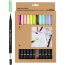 Creativ Company Akvarellpenner Two-Tip Brush 12-sett