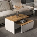 Vumira Sett med bord 2 deler 72 cm - Eik og hvit