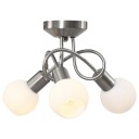 vidaXL Taklampe keramikkskjermer for 3 E14 lyspærer hvit kule