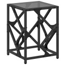  Salongbord med svart glassplate 30x30x41 cm stål 845989