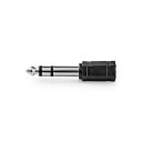 Nedis Stereo Audio Adapter 6.35 Mm Han 3.5 Hun Nikkel Belagt Rett ABS Sort 1 Stk. Boks