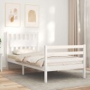 vidaXL Sengeramme med hodegavl hvit 3FT single heltre 8720845994471