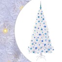  Kunstig juletre med 300 LED med stativ Hvit 180 cm PVC og stål