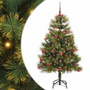  Kunstig hengslet juletre med kjegler grønn 150 cm