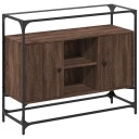  Skjenk med glasstopp brun eik 98x35x81 cm konstruert tre 8721102638381