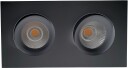 Nordesign Georgia 360 lavtbyggende downlight dobbel 2x7W 3000K RA97 Dimbar IP44 - Svart