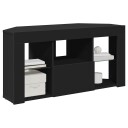  Hjørne LED TV skap Svart 101 x 40 x 50 cm Konstruert tre