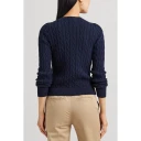 Lauren Ralph Lauren Cable-Knit Cotton Cardigan - Navy - S