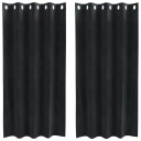  Gardiner med gardiner 2 pcs Svart 140 x 175 cm Fløyel