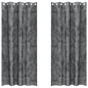  Gardin med gardiner 2 pcs Grå 245 x 140 cm Fløyel