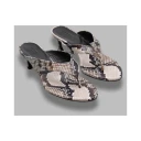 ROTATE Kitten Heel Leather Mule   Grey   37