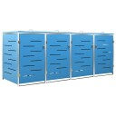 vidaXL Søppeldunkskur firedobbelt 276,5x77,5x115,5 rustfritt stål