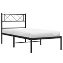 vidaXL Sengeramme i metall med hodegavl svart 100x190 cm 8721012190504