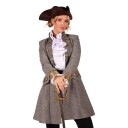 Piratjakke Grå Dame Deluxe - Small