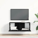  TV Veggskap Sett med 2   Svart eik 80x30x30 cm Laget av konstruert tre