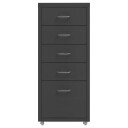  Mobilt arkivskap antrasitt 28x41x69 cm metall