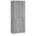  Highboard grå sonoma 69,5x34x180 cm konstruert tre