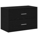  Skap med 2 skuffer sort eik 60x31x40 cm konstruert tre 8721158577023
