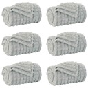vidaXL Kastepledd 6 pcs Grå 200 x 150 cm Fleece