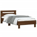  Sengeramme med hodegavl brun eik 100x200 cm konstruert tre 8721012238824