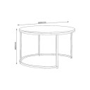 Sofabord HOME4YOU Hedvig 2 stk. sett, ask/svart - Ask / svart