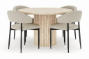 Andrarum Uppveda Rundt Spisebord 120 cm med 4 Sawako Stoler   Beige