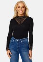 ONLY Tilde L/S High Neck Lace Top JRS Black Detail:BLACK LACE XL