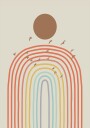 Stylized Rainbow With Layered Pastel Plakat Plakat / 100x150cm