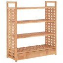 vidaXL Skohylle med skuff 70x27x81 cm heltre valn?tt