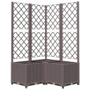 vidaXL Plantekasse med espalier brun 80x80x136 cm PP