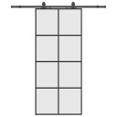 vidaXL Skyvedør med monteringssett svart 90x205 cm ESG-glass