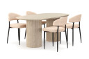 Scandinavian Choice Uppveda Spisebord med travertin look med 4 stk Jairam Spisestoler Beige