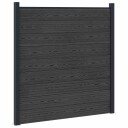 vidaXL Gjerdesett 180 x 186 cm WPC og Aluminium Svart